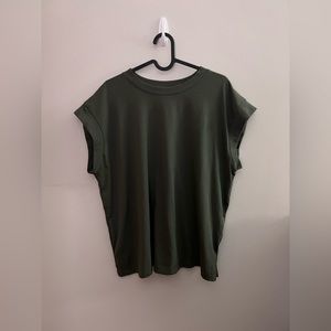 Army green muscle tee/ tank top
